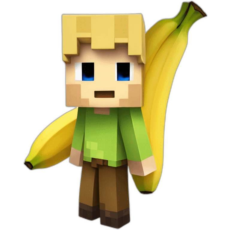 Minecraft steve as banana emoji