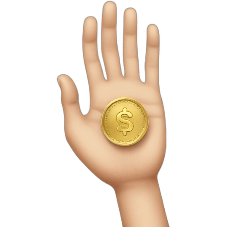 hand and coin emoji