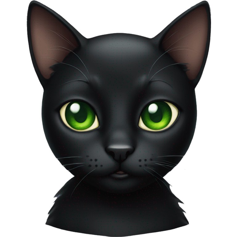 Black cat with green eyes  emoji