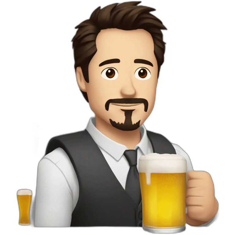 tony stark drinking a beer emoji