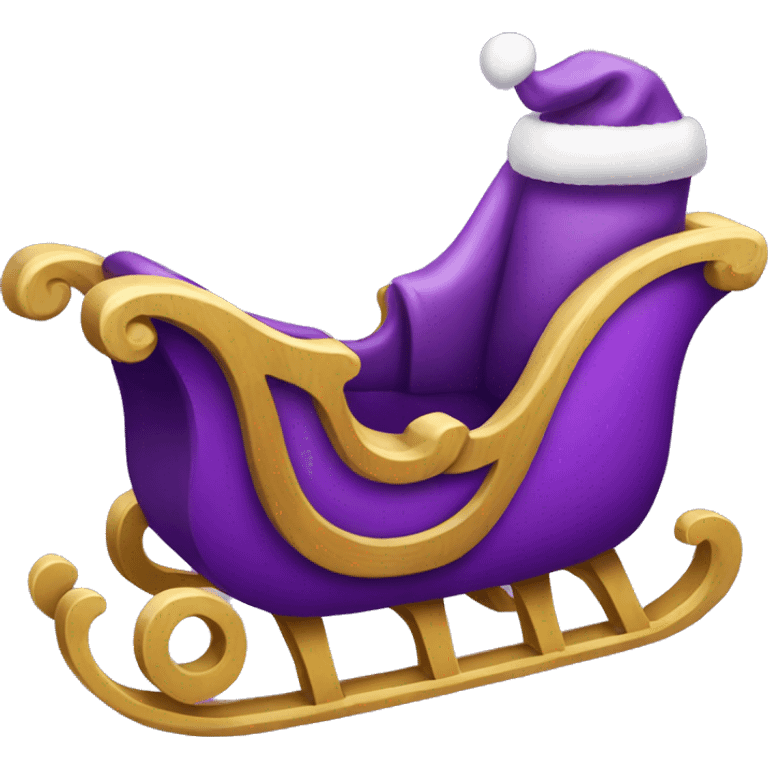 Purple Christmas sleigh emoji