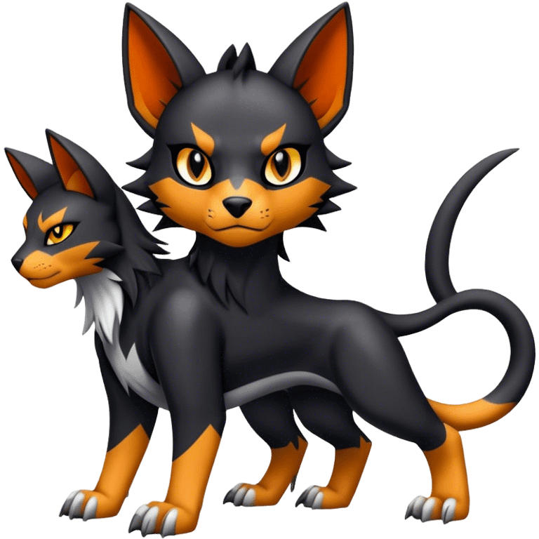 Cool edgy torracat-houndour-Digimon, full body emoji