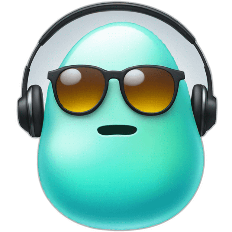 chill blob with sunglasses and white earphones emoji