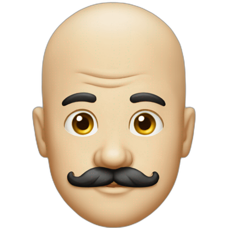 Bald chef moustache tattoos emoji