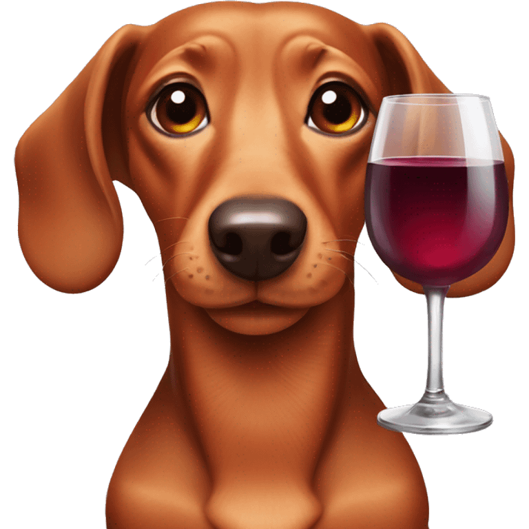 Dachshund with a glass of wine emoji