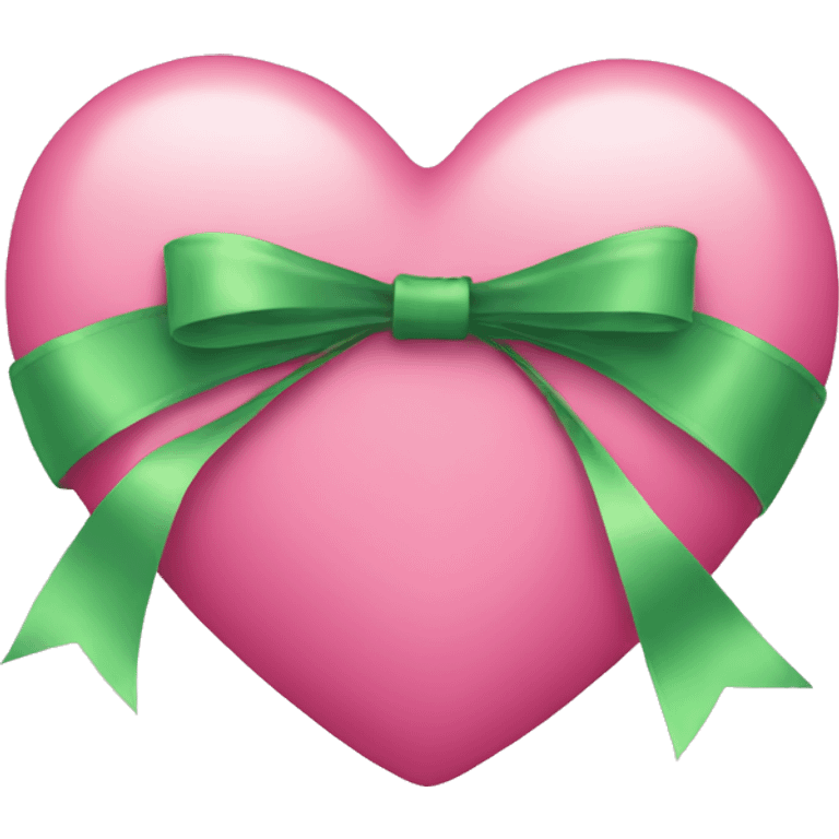 Pink heart with green bow emoji