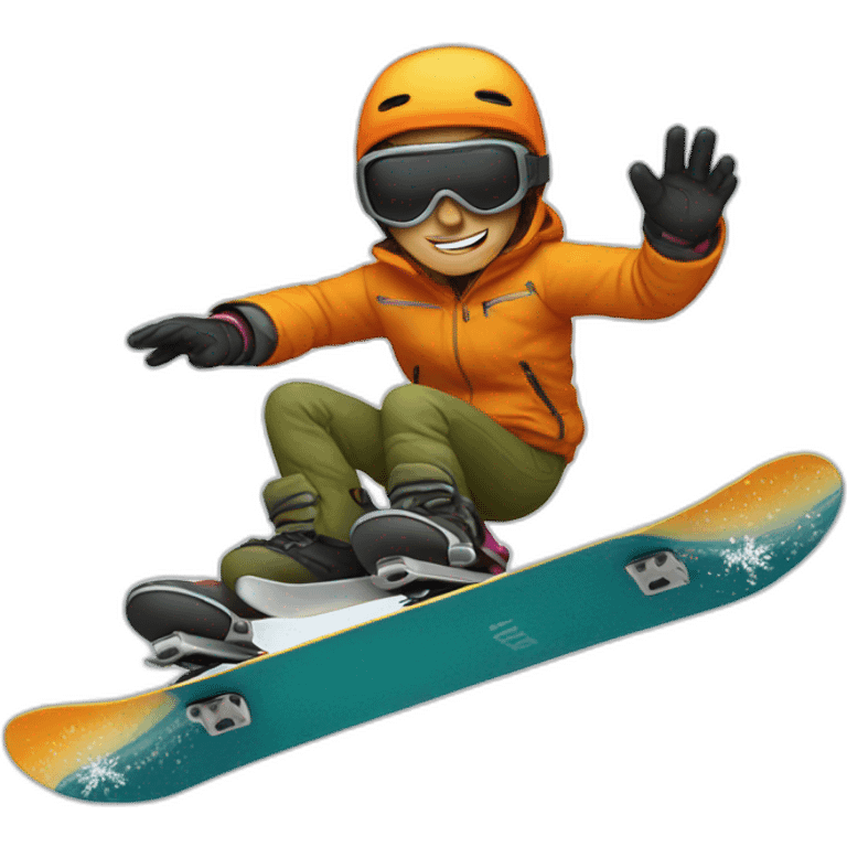 Joda snowboarder  emoji