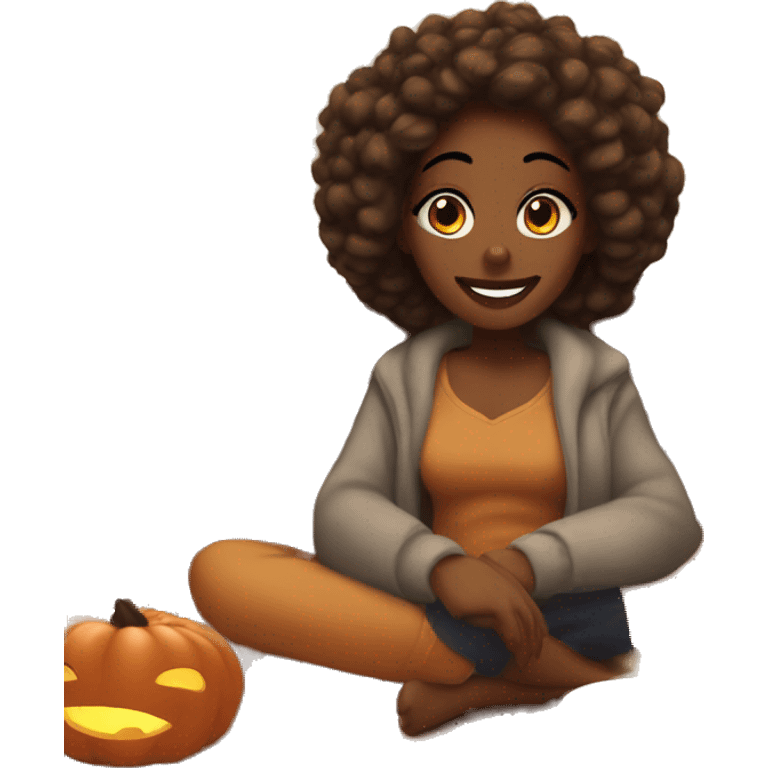 cozy fall girl night emoji