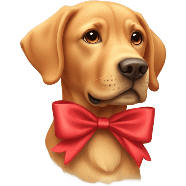 Red lab with bow emoji