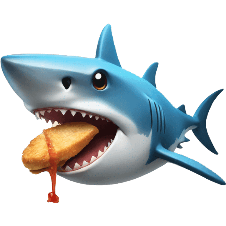 Shark eating chicken  emoji