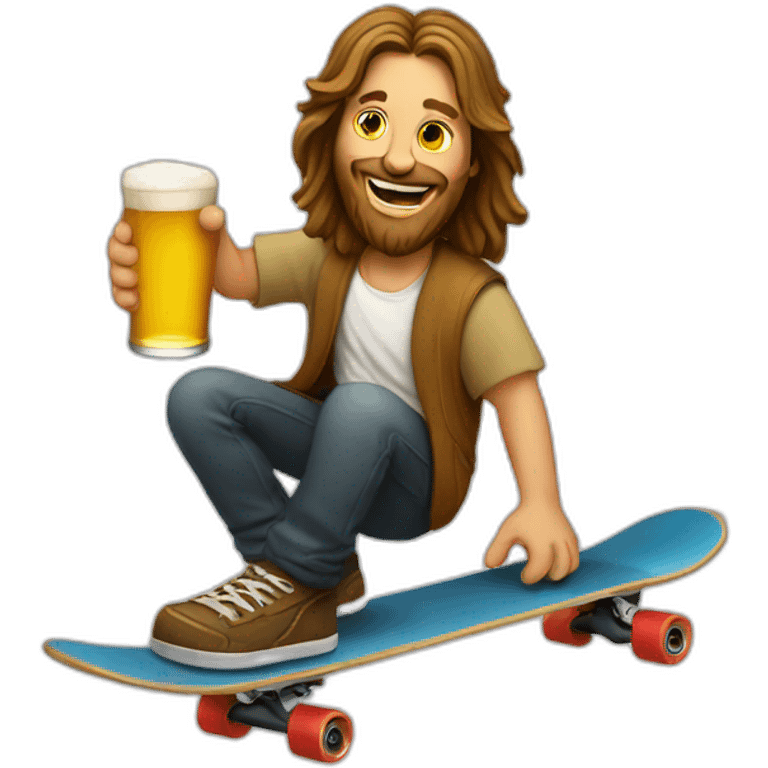 skateboarding jesus beer emoji