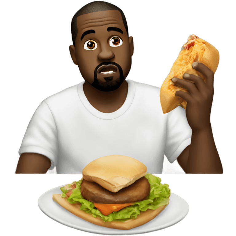 Kanye West eating Hamburg emoji