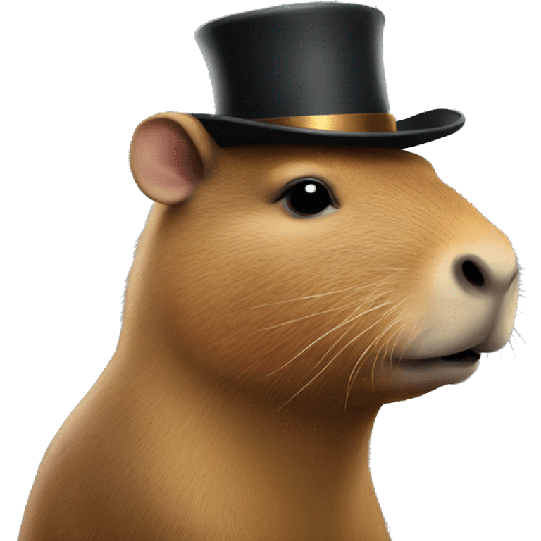 Capybara with tophat emoji