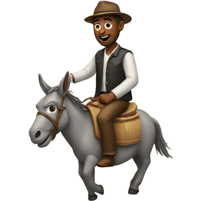 Man riding donkey  emoji