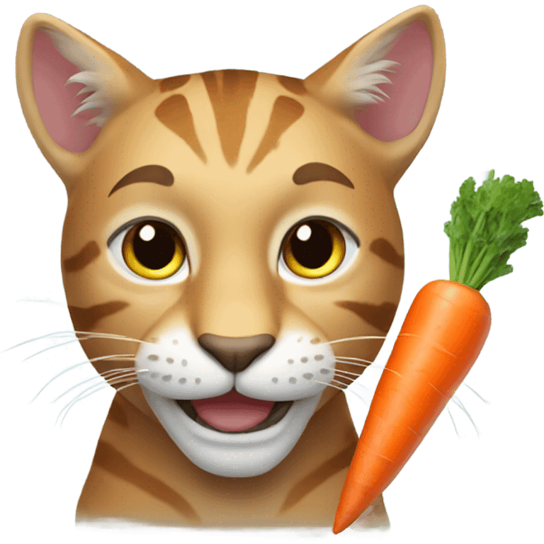 Big cat holding a carrot emoji