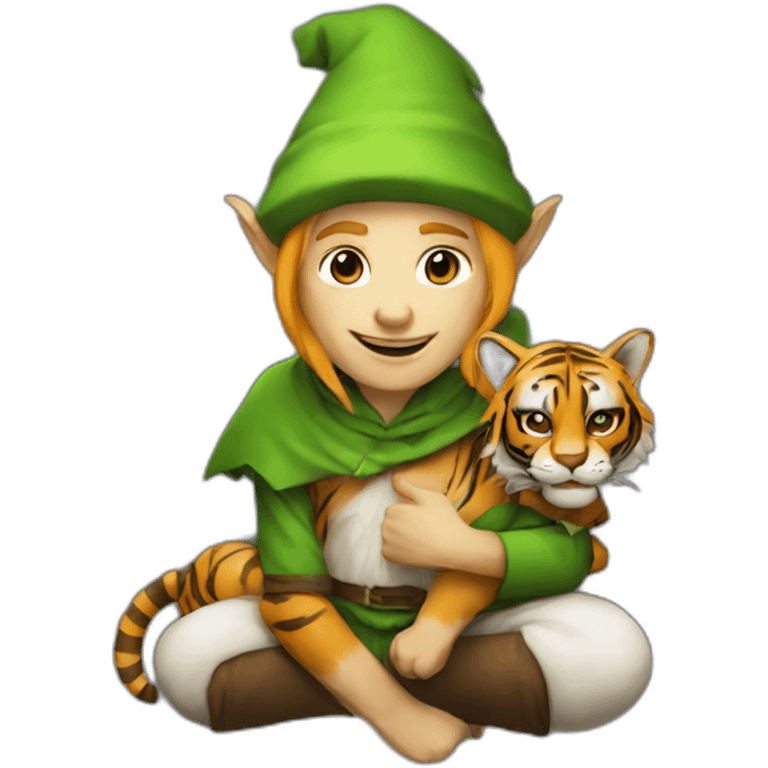 Lutin avec un tigre emoji