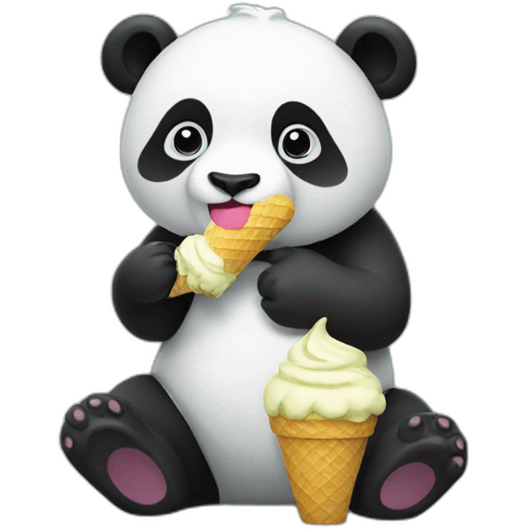 Panda eating ice cream emoji