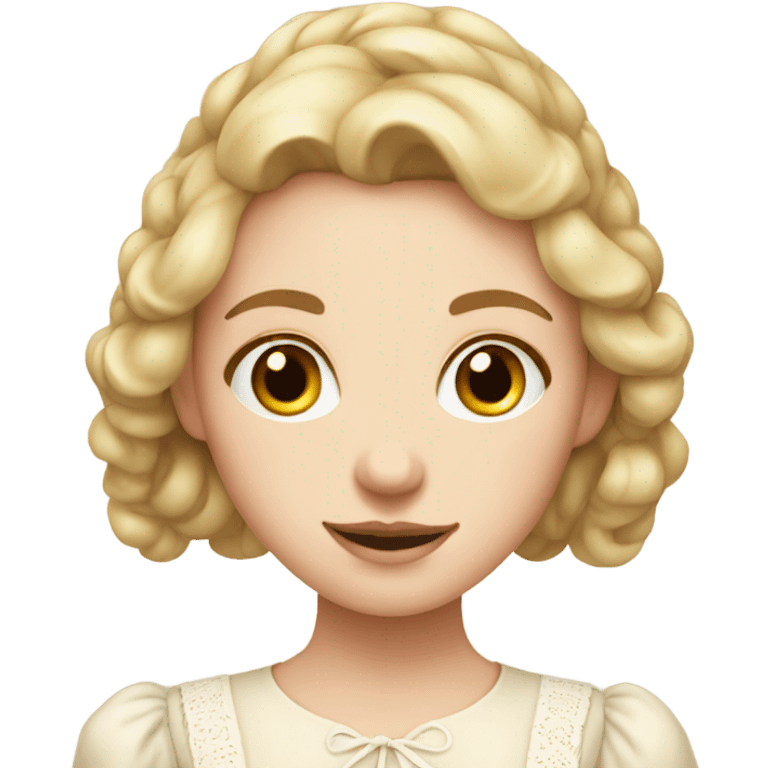 Pale Milkmaid dress girl portrait  emoji