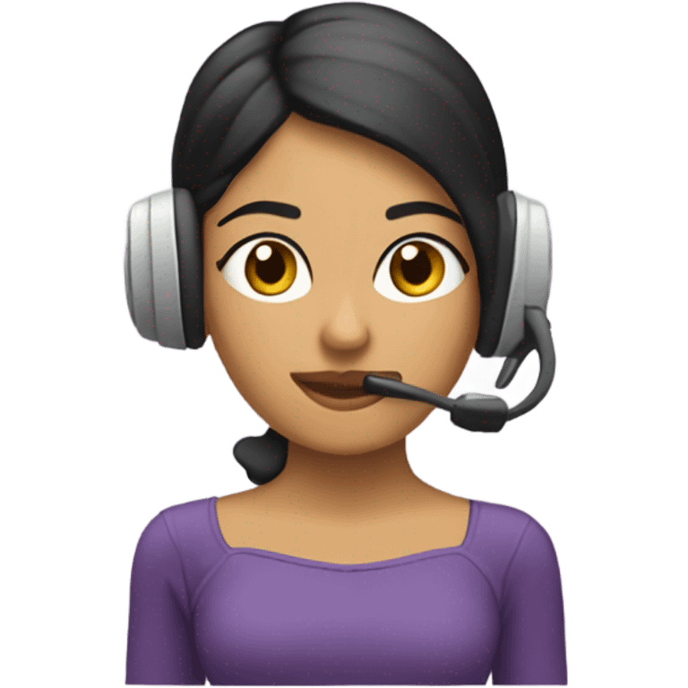 Chica morena con audífonos emoji