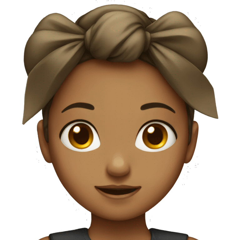 Girl wearing a bow emoji