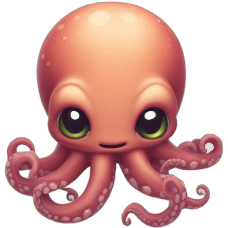  a cute kraken with a cute angry face emoji