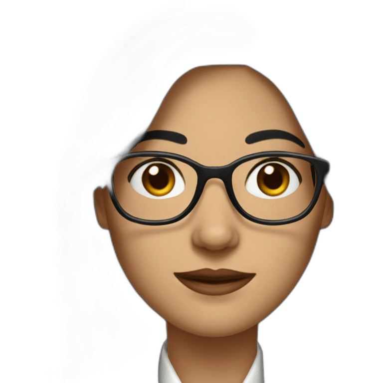 female lawyer with black long hair an glasses emoji