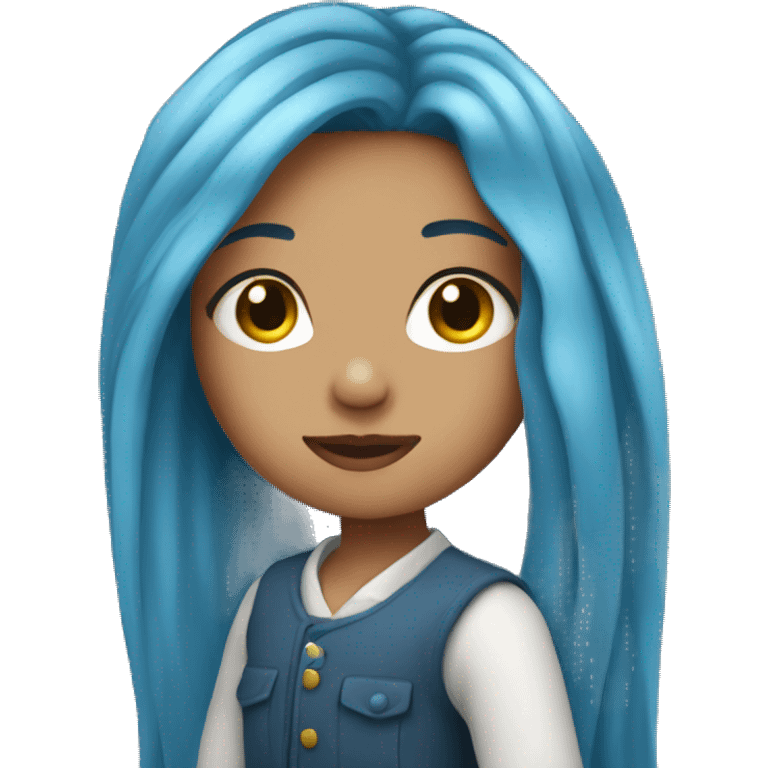 Alt girl with long blue hair  emoji