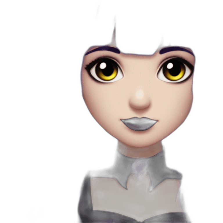 Elissabat-with-bangs-long-hair-dark-plumpurple-and-black-vampire-goth-makeup-pinkeyes-romanticgothcloses- emoji