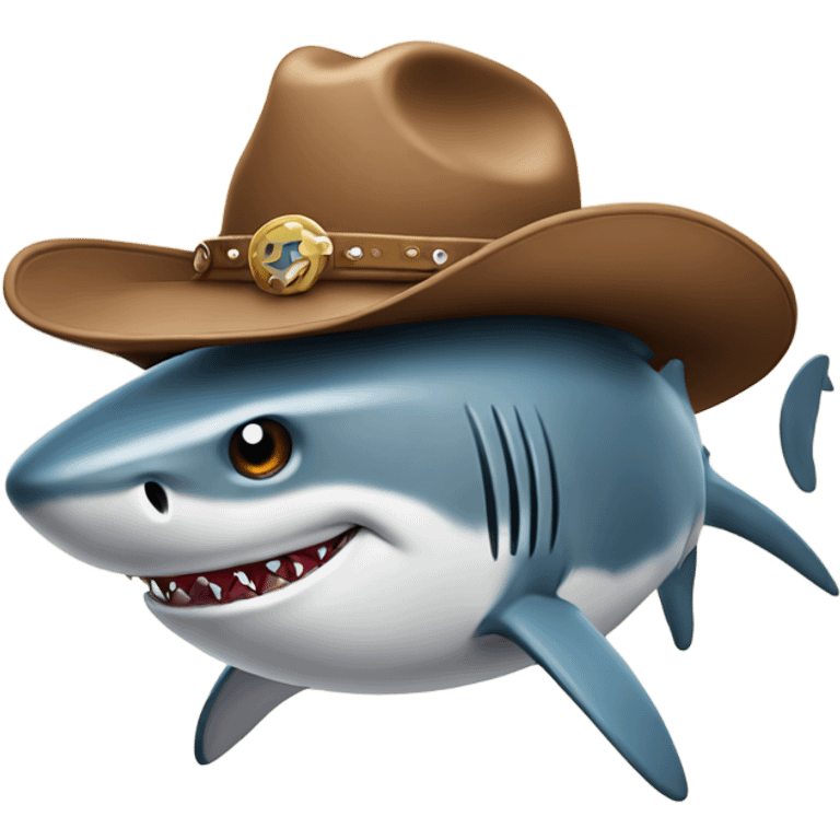 Shark with cowboy hat emoji