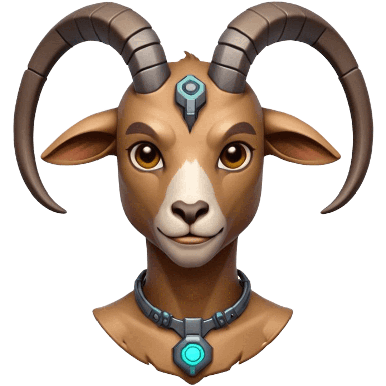 Cyberpunk Goat(Ram) man 2/3 view emoji