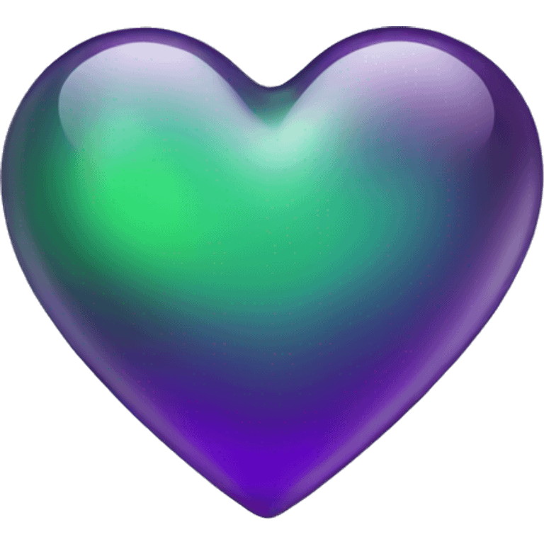 Purple green glass heart  emoji