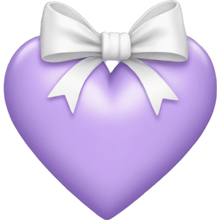 light purple heart with white bow  emoji