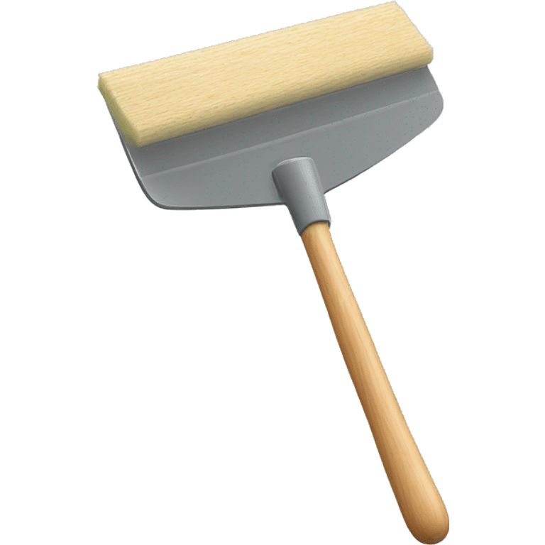 squeegee with long wooden handle emoji