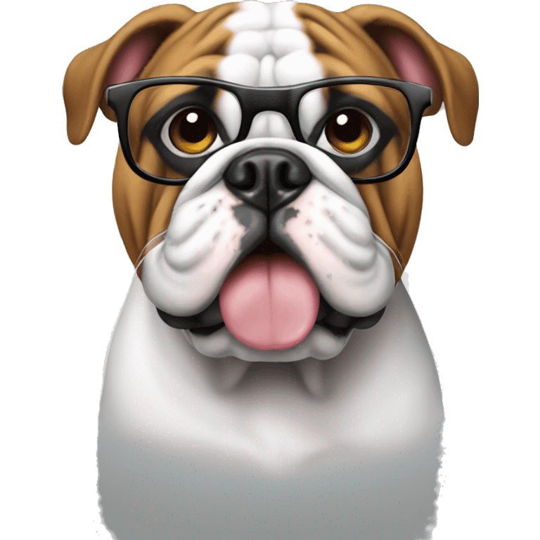 bulldog with glasses emoji