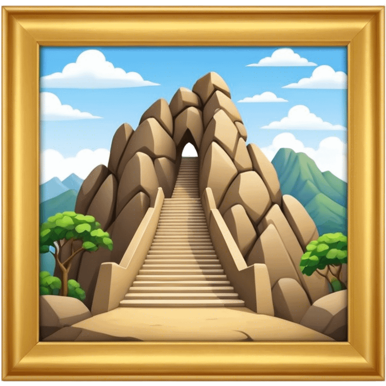 Guatapé Rock Landmark Emoji – Depicting the monolithic rock with its zigzagging staircase. emoji