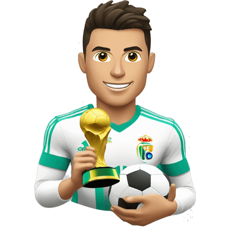 cristiano ronaldo con la copa del mundo emoji