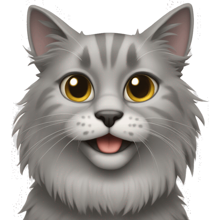 Gato gris peludo  emoji