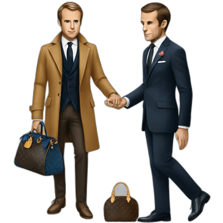 Emanuel macron dressing a louis Vuitton emoji