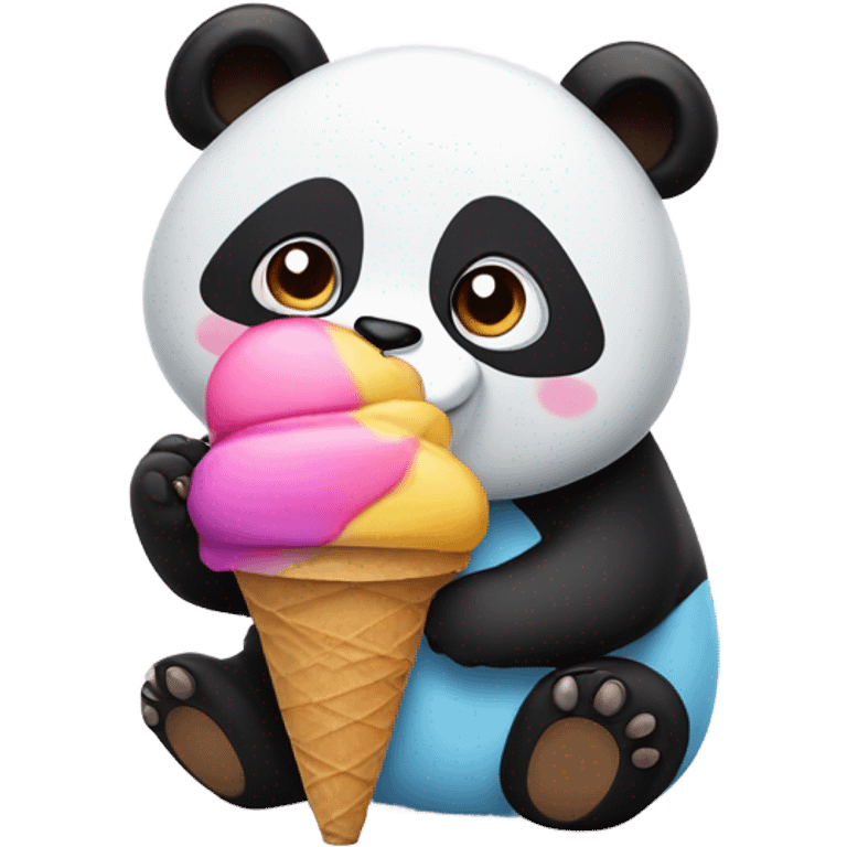 Panda eating ice cream emoji