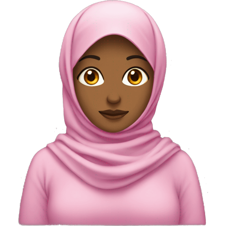 Chica con hijab de color rosa emoji