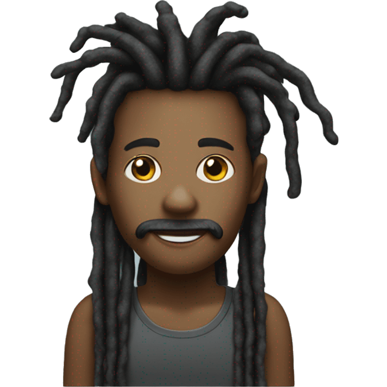 um jovem com dreads fumando emoji