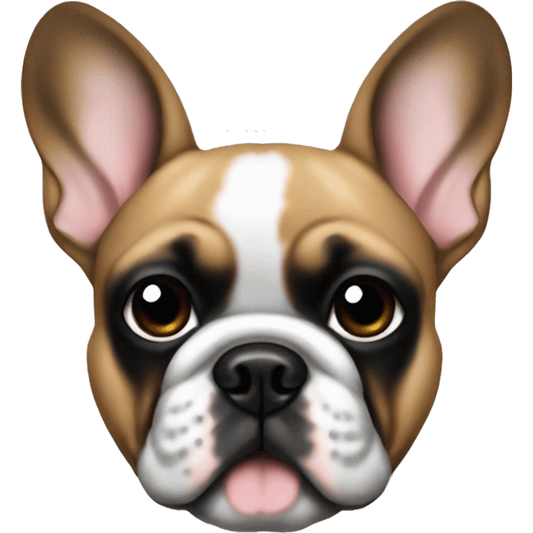 Fawn French bulldog with black face emoji