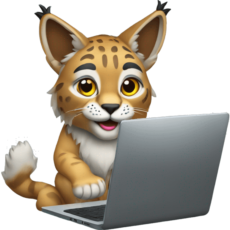 A lynx with a laptop emoji