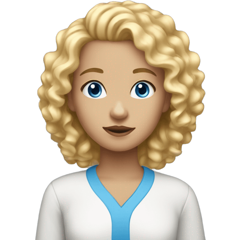 girl with blue eyes and blonde curly hair emoji