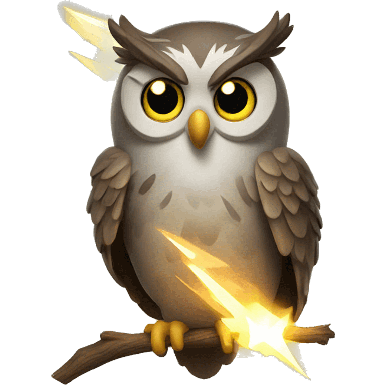 owl with lighting strike emoji