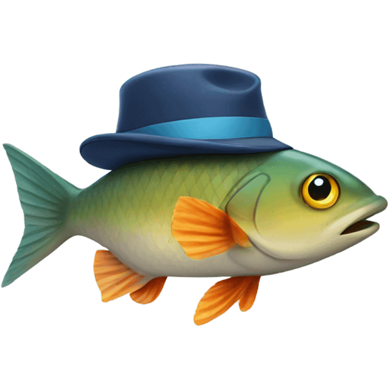 fish with a hat on emoji