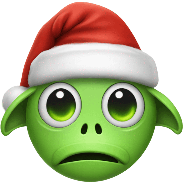 Alien wearing Santa hat emoji