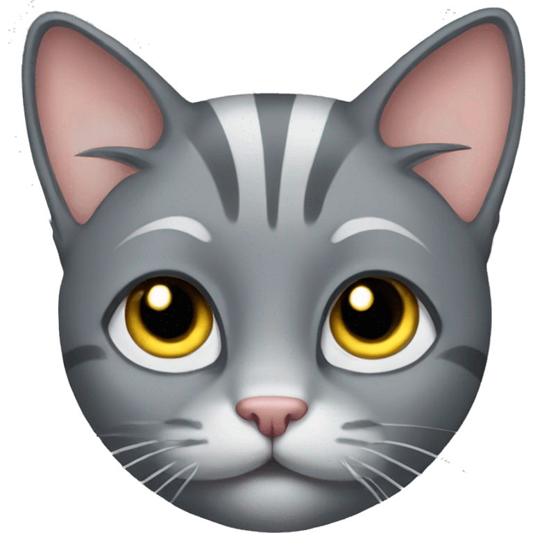 Gray cat eith bow emoji