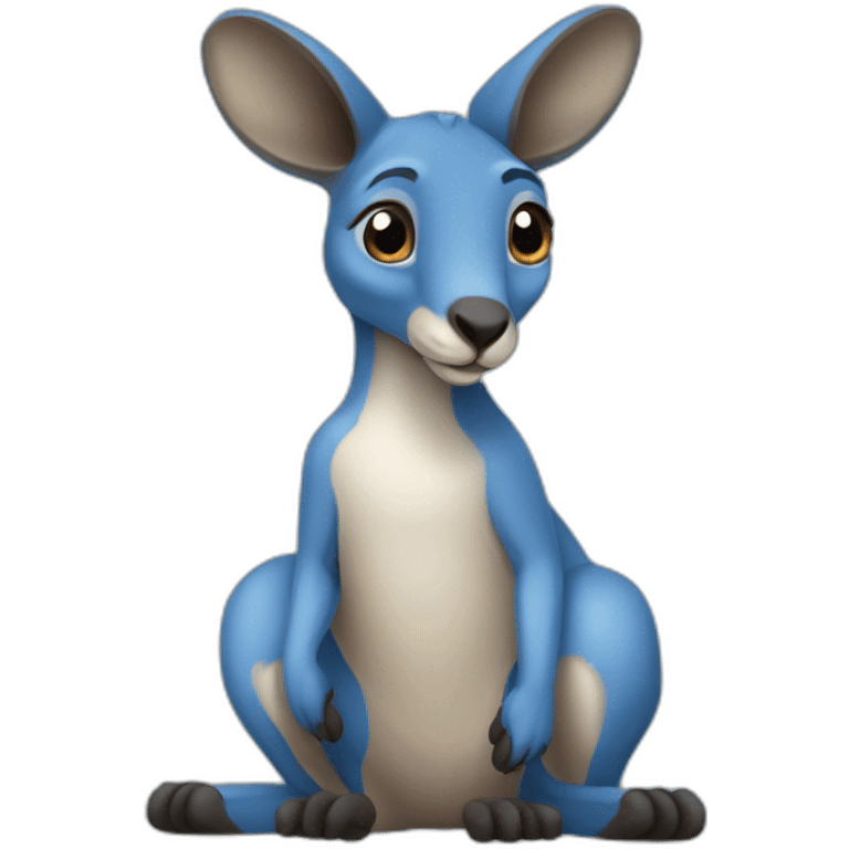 Blue coloured kangaroo emoji