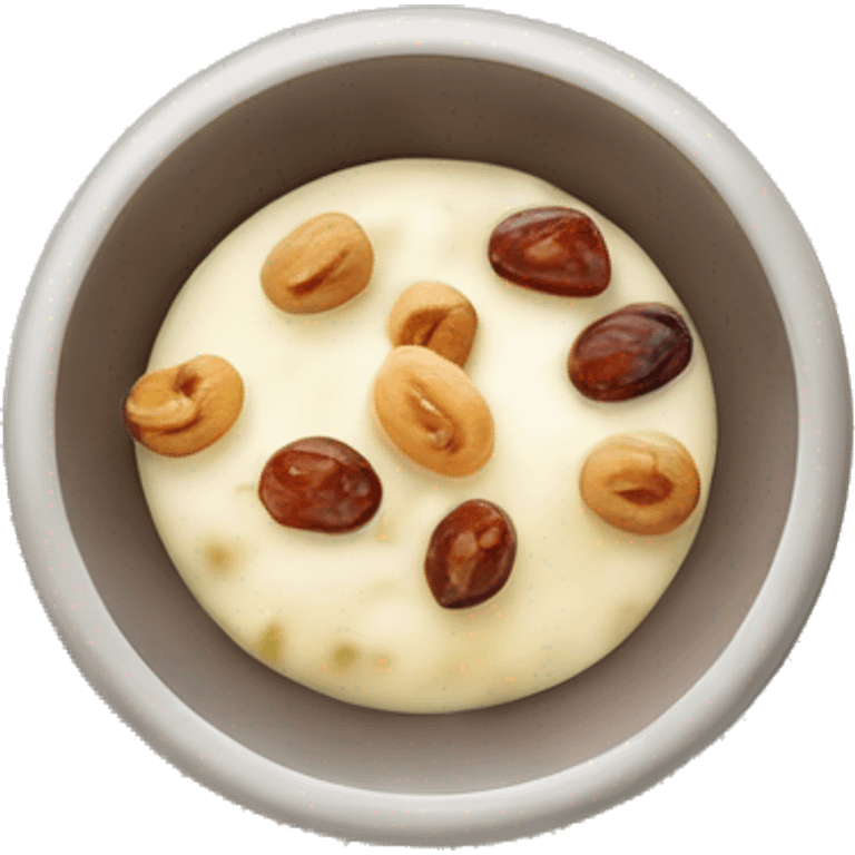 kheer indian sweet dish with milk rice semiya cashew raisins emoji